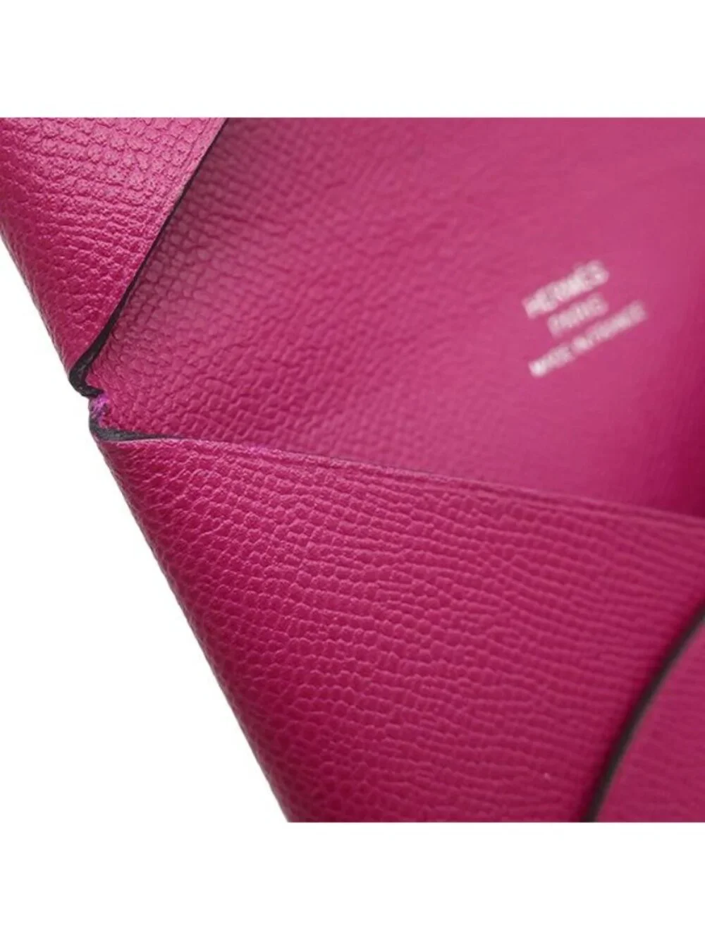 Hermes Card Case Calvi Leather Veau Madame Rose Purple Silver Business